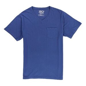 Flint & Tinder Men’s Soft Washed Pocket V-Neck Tee in Royal Blue Size M
